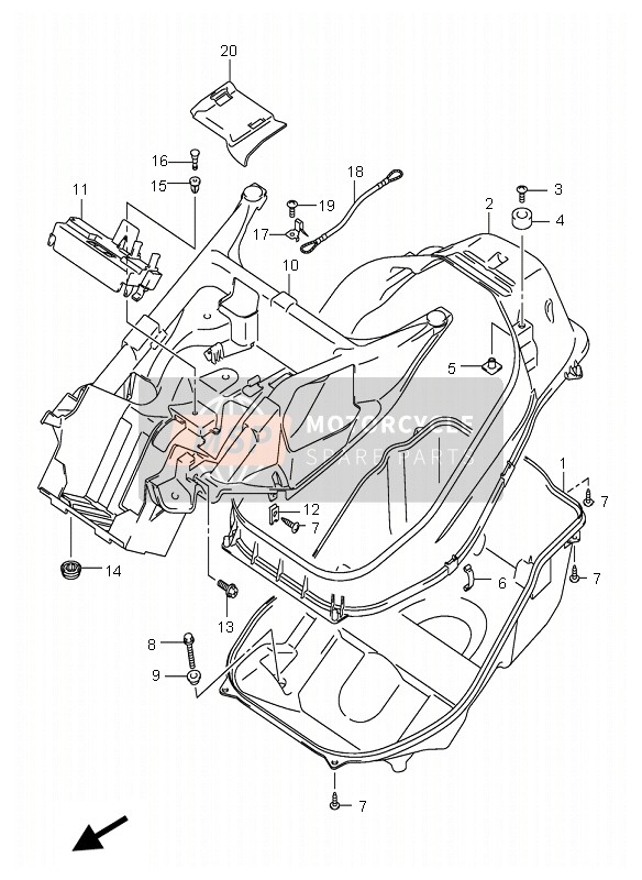 Suzuki AN650A BURGMAN EXECUTIVE 2005 Helmet Box for a 2005 Suzuki AN650A BURGMAN EXECUTIVE